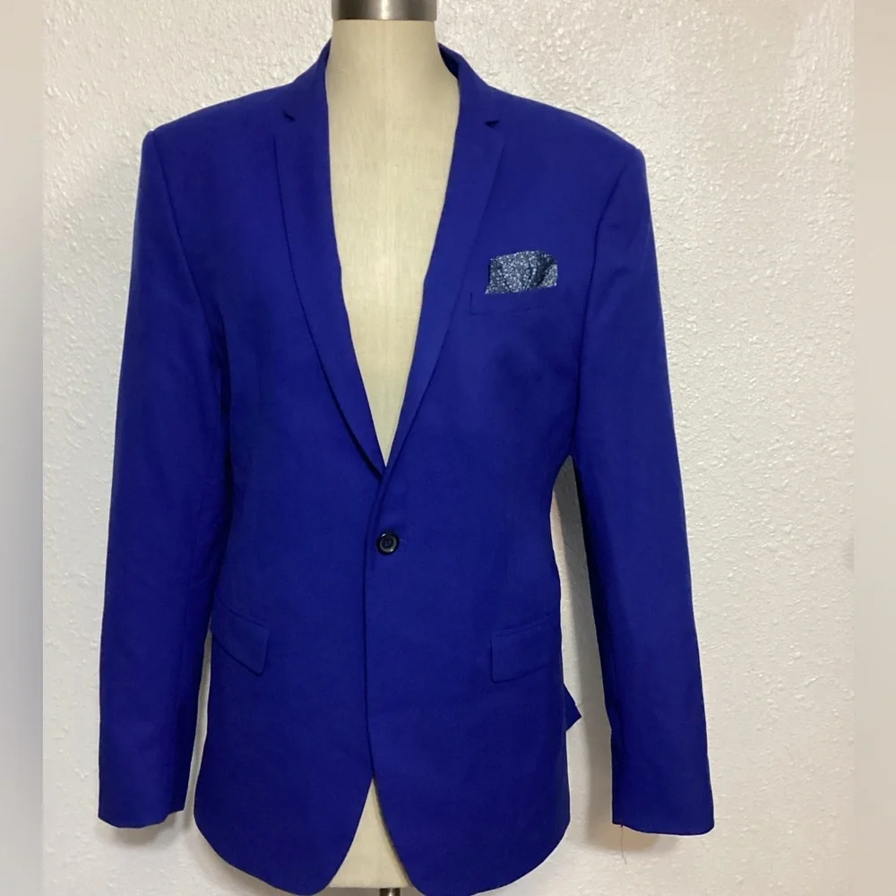 Zara Man royal blue blazer jacket size 42